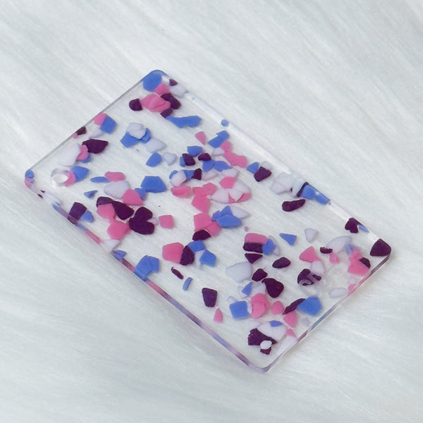 1/8" Blue and Orange Terrazzo Cast Acrylic Sheet