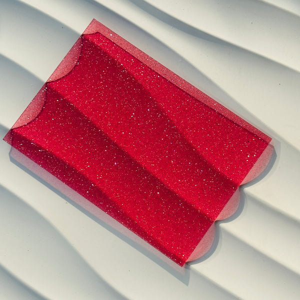 Transparent Rose Red Shimmer Glitter Acrylic Sheet