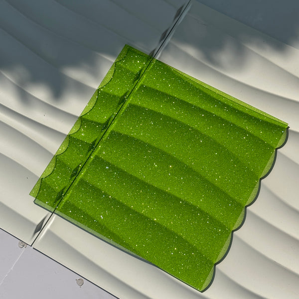 Green Transparent Shimmer Glitter Acrylic Sheet