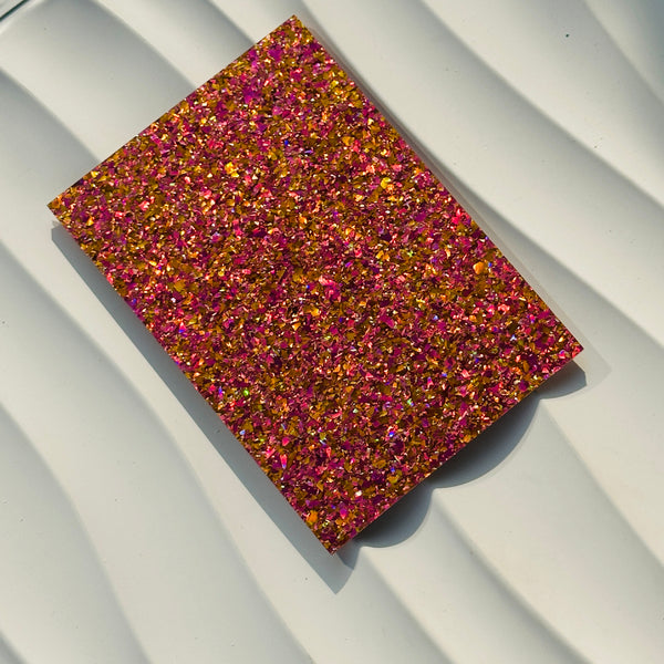 Multicolored Red Shining Chunky Acrylic Sheets