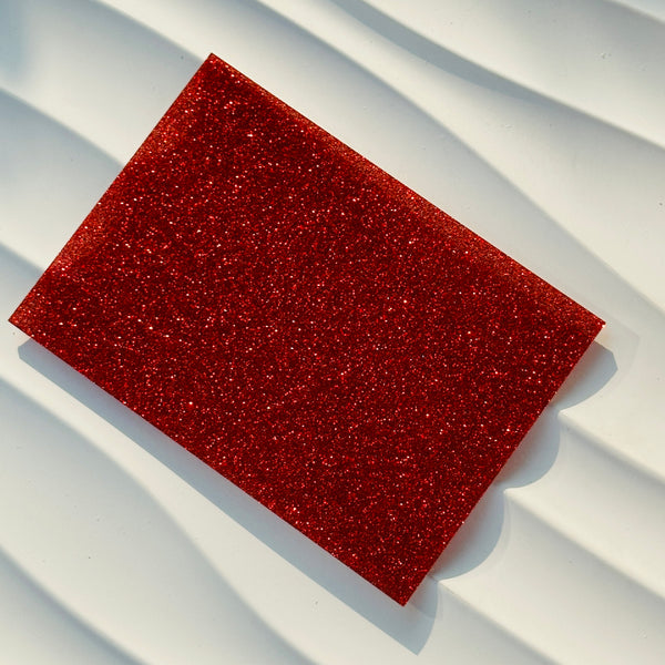 Red Glitter Acrylic Sheet Double Sided