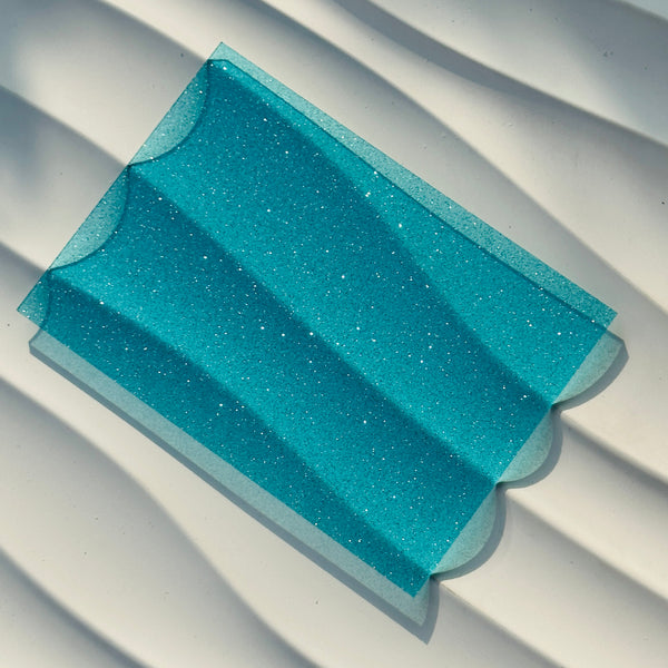 Lake Blue Transparent Shimmer Glitter Acrylic Sheet