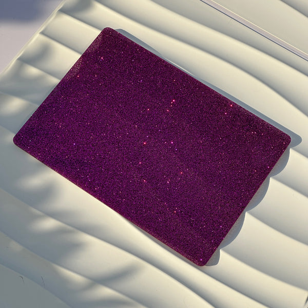 Double Sided Rose Purple Glitter Cast Acrylic Sheet