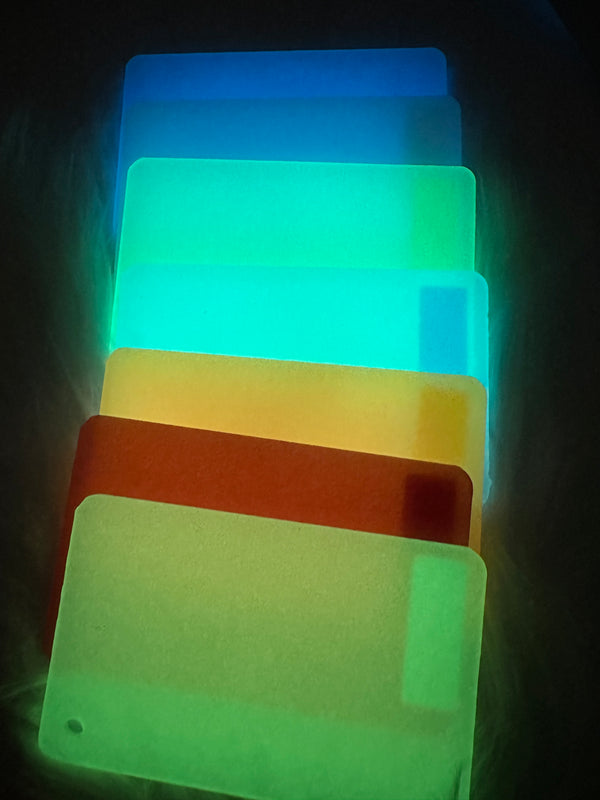 1/8" Tiffany Blue Glow in the Dark Cast Acrylic Sheet