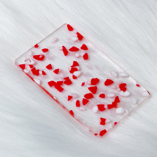 1/8" Neon Red and Blue Terrazzo Cast Acrylic Sheet