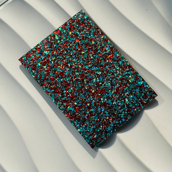 Multicolored Blue Shining Chunky Acrylic Sheets
