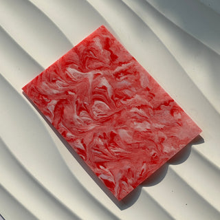 Red Fluid Drawing Marble Acrylic Sheet